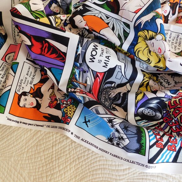 home seeing is easy pop art Roy Lichtenstein comic book Alexander Henry fabric - Picture 8 of 16